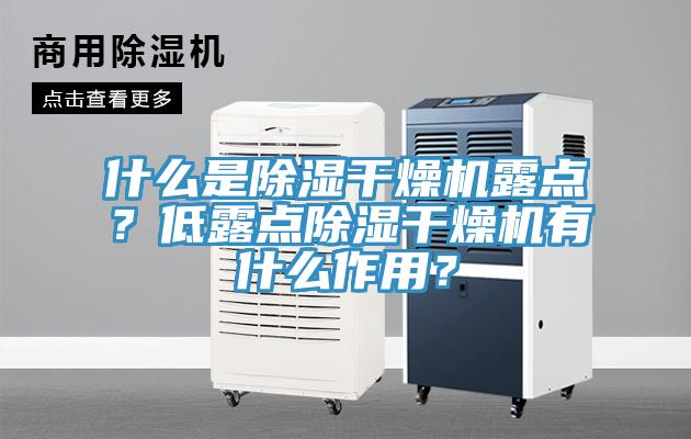 什么是除濕干燥機露點？低露點除濕干燥機有什么作用？