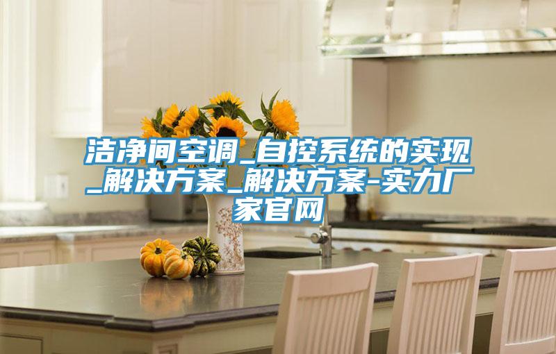 潔凈間空調_自控系統的實現_解決方案_解決方案-實力廠家官網
