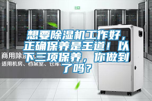 想要除濕機工作好，正確保養是王道！以下三項保養，你做到了嗎？