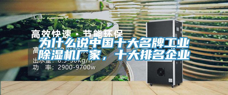 為什么說中國十大名牌工業除濕機廠家，十大排名企業